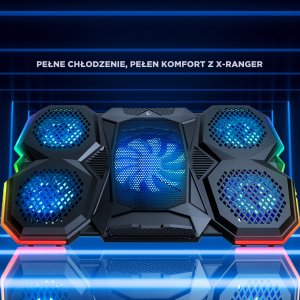 Rampage AD-RC14 X-RANGER Podstawka chłodząca pod laptop 9-17" RGB regulowana 11