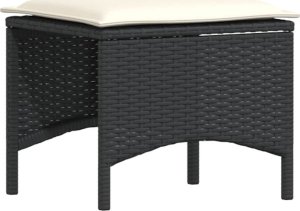 vidaXL 4-cz. zestaw wypoczynkowy do ogrodu, poduszki, czarny rattan PE 8