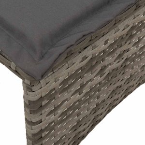 vidaXL 5-cz. zestaw wypoczynkowy do ogrodu, poduszki, szary rattan PE 9