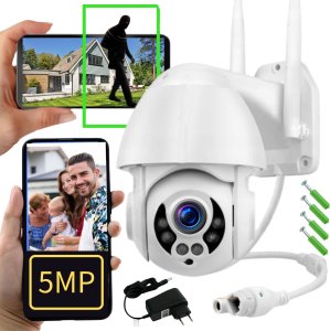 ZEWNĘTRZNA KAMERA OBROTOWA WIFI IP BEZPRZEWODOWA 5Mpx ZOOM X4 QHD SD AUDIO [GUARD-LIGHT] 1