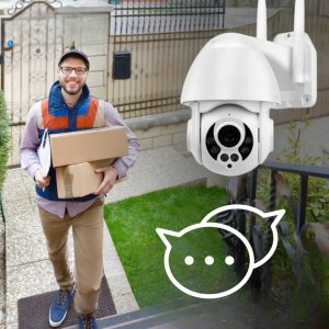 ZEWNĘTRZNA KAMERA OBROTOWA WIFI IP BEZPRZEWODOWA 5Mpx ZOOM X4 QHD SD AUDIO [GUARD-LIGHT] 6