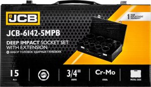 Zestaw nasadek udarowych głębokich 3/4" 14el. (6-kątnych) (17-65mm) 4