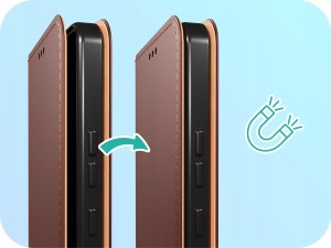 Hello Case Etui z Klapką do Samsung Galaxy S25 Plus Magnetyczne Brązowe 9