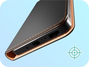 Etui z Klapką do Samsung Galaxy S25 (Skórzane, Magnetyczne, Czarne, Kabura) 8