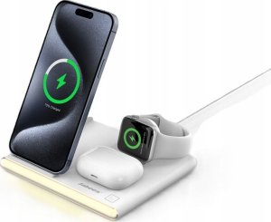 Jabees PowerGlow 4w1 Ładowarka QI na Telefon Smartwatch Słuchawki Lampa LED / Biały 3