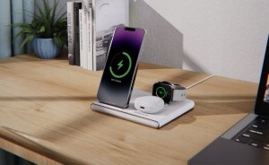 Jabees PowerGlow 4w1 Ładowarka QI na Telefon Smartwatch Słuchawki Lampa LED / Czarny 10