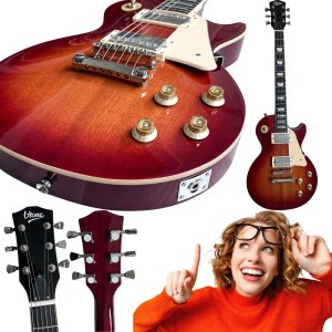 V-TONE VLP1 BS gitara elektryczna 4/4 Les Paul 39" HH Honey-Wine cutaway klucz imbusowy 5