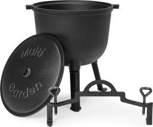 Kociołek żeliwny stojący 10L garnek myśliwski ognisko grill MultiGarden 3