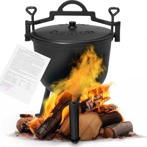 Kociołek żeliwny stojący 10L garnek myśliwski ognisko grill MultiGarden 5
