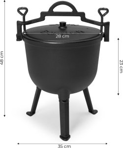 Kociołek żeliwny stojący 10L garnek myśliwski ognisko grill MultiGarden 6