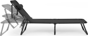 Leżak wędkarski ogrodowy leżanka składany z poduszką czarny MultiGarden 4