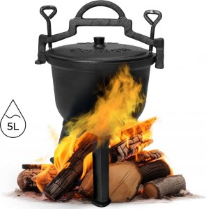 Kociołek żeliwny stojący 5L garnek myśliwski ognisko grill MultiGarden 1