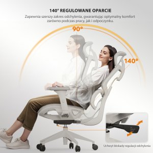 Krzesło biurowe SENSE7 Fotel biurowy NOBU light gray 7