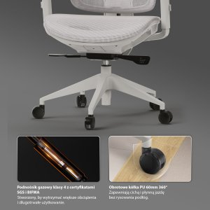 Krzesło biurowe SENSE7 Fotel biurowy NOBU light gray 9