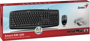 Genius Smart KM-200 Copilot, zestaw klawiatura z przewodow� mysz� optyczn�, CZ/SK, przewodowa (USB), czarna 2