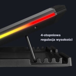 Rampage AD-RC12 GameZone Podstawka chłodząca pod laptop 5-17" RGB regulowana 11