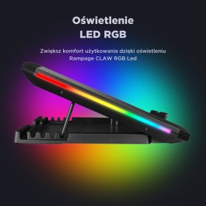 Rampage AD-RC12 GameZone Podstawka chłodząca pod laptop 5-17" RGB regulowana 12