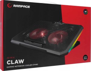 Rampage AD-RC12 GameZone Podstawka chłodząca pod laptop 5-17" RGB regulowana 8