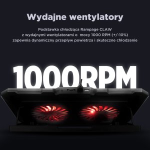 Rampage AD-RC12 GameZone Podstawka chłodząca pod laptop 5-17" RGB regulowana 9