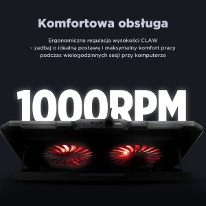 Rampage AD-RC12 GameZone Podstawka chłodząca pod laptop 5-17" RGB regulowana 10