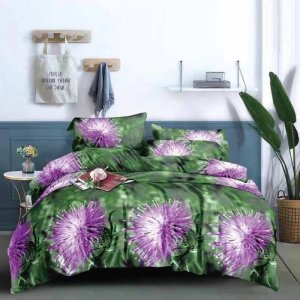 Pościel 160x200 bawełna satynowa dwustronna Fashion Home 3 części FBA 05 łąka 1