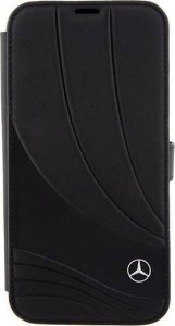 Etui Mercedes MEBKP15L8ROLK Apple iPhone 15 Pro bookcase Leather Wave Patern czarny/black 1