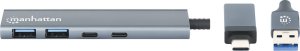 Manhattan 181075 huby i koncentratory USB 3.2 Gen 1 (3.1 Gen 1) Type-A + Type-C 5000 Mbit/s Szary 3