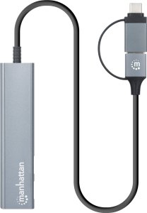 Manhattan 181075 huby i koncentratory USB 3.2 Gen 1 (3.1 Gen 1) Type-A + Type-C 5000 Mbit/s Szary 4