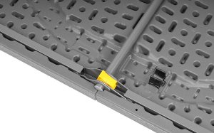 STÓŁ CATERINGOWY SKŁADANY W WALIZKĘ 180x74CM MAX.100KG WOODLAND DESKA CIEMNY SZARY 11