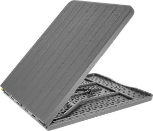 STÓŁ CATERINGOWY SKŁADANY W WALIZKĘ 180x74CM MAX.100KG WOODLAND DESKA CIEMNY SZARY 2