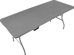 STÓŁ CATERINGOWY SKŁADANY W WALIZKĘ 180x74CM MAX.100KG WOODLAND DESKA CIEMNY SZARY 5