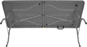 STÓŁ CATERINGOWY SKŁADANY W WALIZKĘ 180x74CM MAX.100KG WOODLAND DESKA CIEMNY SZARY 8