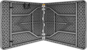 STÓŁ CATERINGOWY SKŁADANY W WALIZKĘ 180x74CM MAX.100KG WOODLAND DESKA CIEMNY SZARY 9