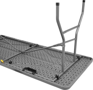 STÓŁ CATERINGOWY SKŁADANY W WALIZKĘ 180x74CM MAX.100KG WOODLAND DESKA CIEMNY SZARY 10