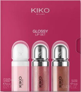 KIKO Milano Glossy Lip zestaw nawilżający błyszczyk do ust 2x6.5ml + pielęgnacyjny krem do ust z efektem powiększenia objętości 6.5ml 1