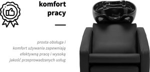 Gabbiano Myjnia fryzjerska Emma z elektrycznym podnóżkiem czarna 1