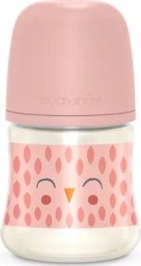 307831-BUTELKA SZKLANA 120ML/SMOCZEK      FIZJOLOGICZNY SX PRO WOLNY PRZEPŁYW/SOWA RÓŻOWA/BONHOMIA 1