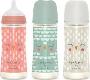 Suavinex 307837-BUTELKA 360ML/SMOCZEK FIZJOLOGICZNY SX PRO DUŻY PRZEPŁYWA/SOWA RÓŻOWA/BONHOMIA 9