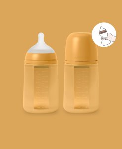 Chicco 308069-BUTELKA SILIKONOWA 240ML/SX PRO ŚREDNI PRZEPŁYW/MUSZTARDOWA/NEW ALL SILICONE 4