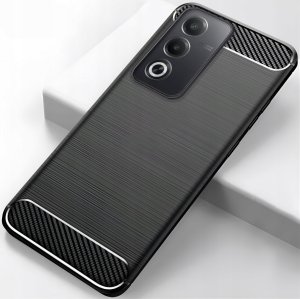 Etui do Oppo A80 5G (Czarne, Pancerne, Karbon, Case, Pokrowiec)   SZKŁO 9H 2