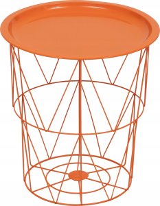 Stolik kawowy kosz KUMI, pomarańczowy, Ø 37 cm 1