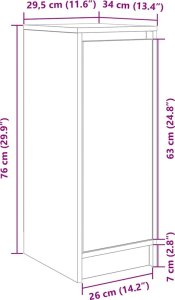 Szafka na buty Biała 29,5x34x76 cm Drewno klejone 12