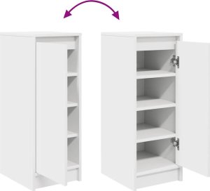 Szafka na buty Biała 29,5x34x76 cm Drewno klejone 9