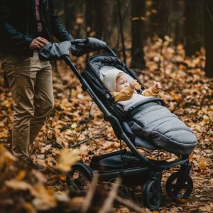 Zaffiro - Rękawiczki Mufki do wózka dwuczęściowe Wełna Melanż Beżowy U 1