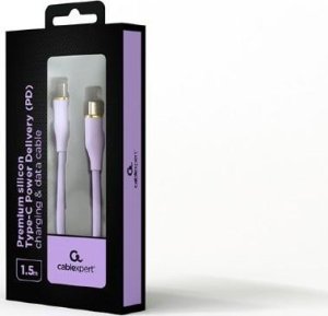 Kabel USB Gembird USB-C - USB-C 1.5 m Fioletowy (CC-USB2S-CMCM-1.5M-P) 2