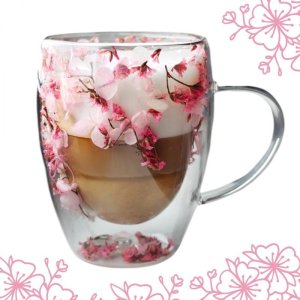 Szklanka termiczna z kwiatami w środku 300ml 1szt SZK101 1