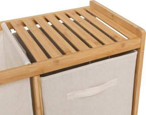 Regał bambusowy z koszem na pranie TIDY BOX i pojemnikami, 66 x 33,3 x 78,5 cm 3