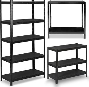 Regał metalowy magazynowy 180 x 90 x 40 cm Humberg HR-851 czarny 1