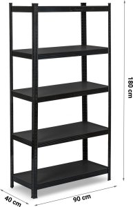 Regał metalowy magazynowy 180 x 90 x 40 cm Humberg HR-851 czarny 3