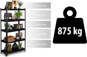 Regał metalowy magazynowy 180 x 90 x 40 cm Humberg HR-851 czarny 8